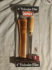 Rapala FLF6 Fillet Knife with Leather Sheath and Sharpener, 6" Fillet Knife
