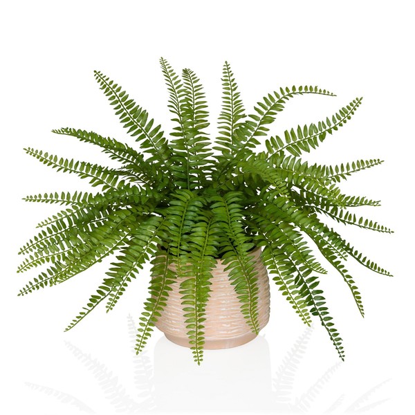 KüNstliche Pflanze Farn 40 Cm, Kunstpflanze Im Topf, Zimmerpflanze Topfpflanze-image