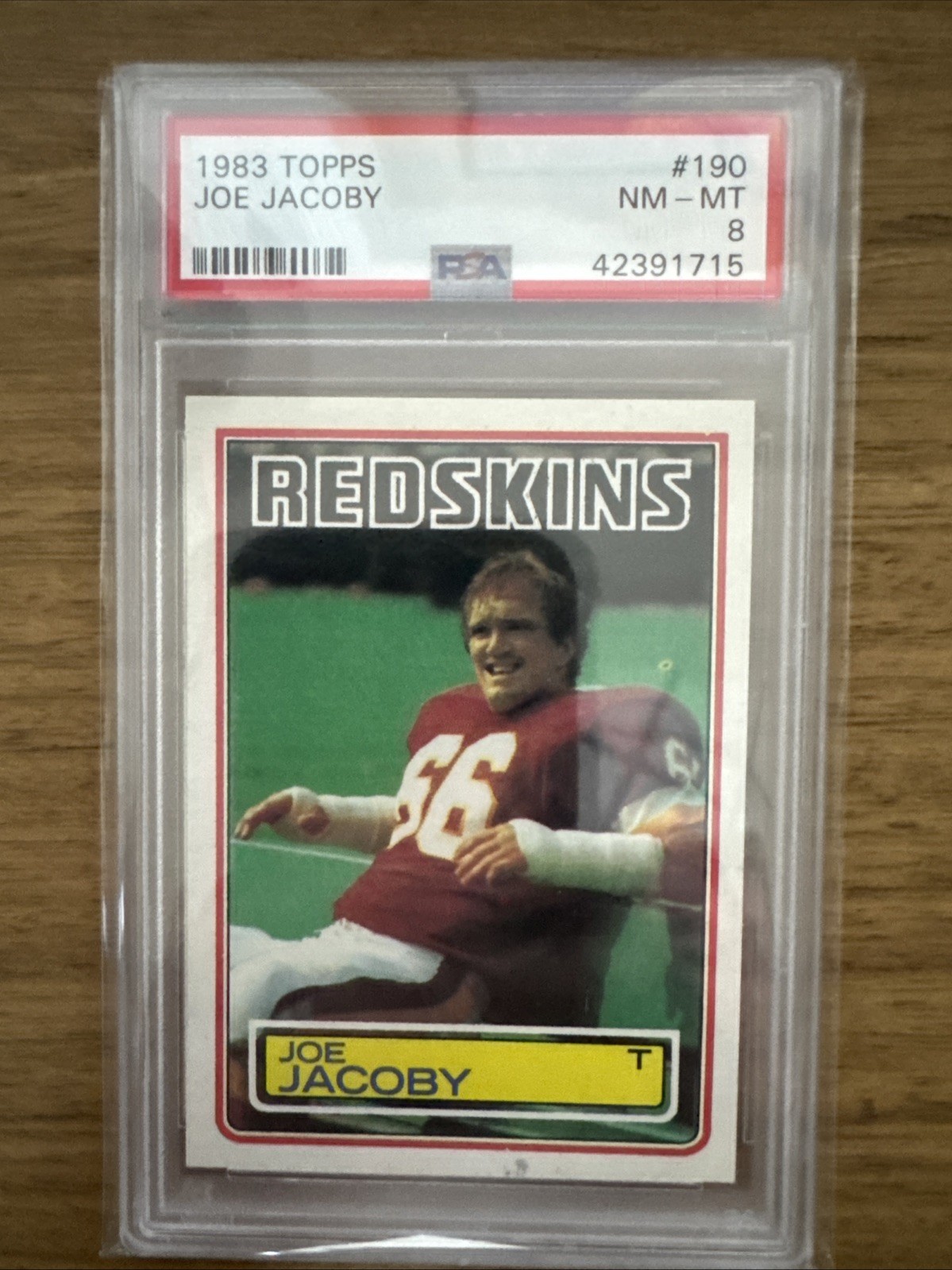 1983 TOPPS #190 JOE JACOBY ROOKIE RC PSA 8