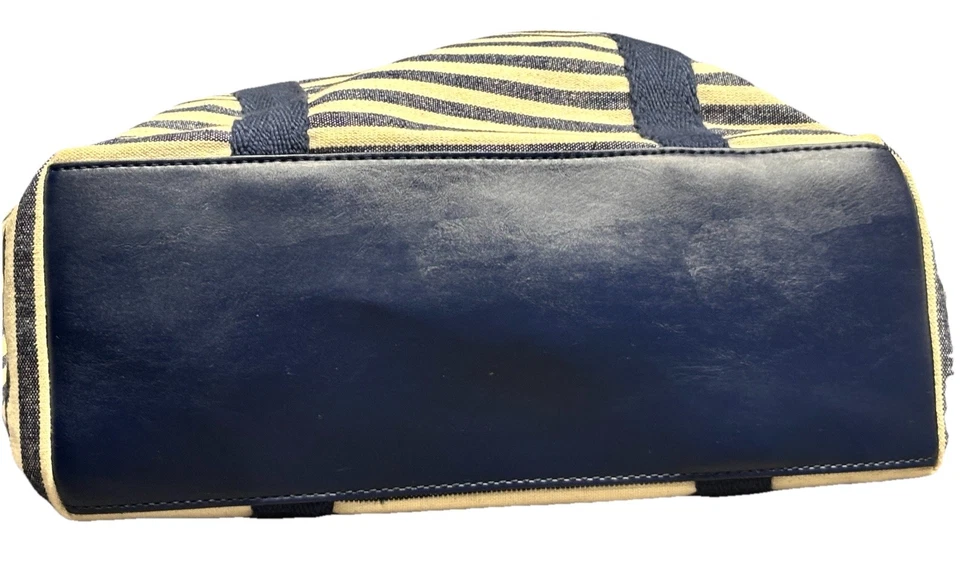 Bolso de Mano Tommy Hilfiger a Rayas Azul Marino Marfil Lona Bolsillos Grande Foto 4 de 4