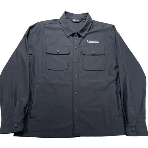 Rhoback Shirt Jacket Mens Large Black Softshell Snap Front SBIR Advisors Logo - product listing photo