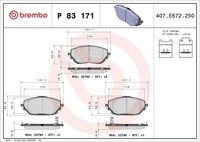 Bremsbelagsatz Scheibenbremse Prime Brembo P 83 171 FüR Toyota Hr Corolla Van