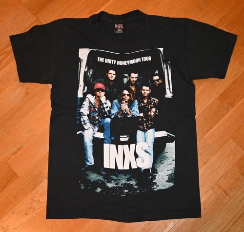 INXS original Rare! Concert Tour tee shirt L 80 1990s vintage concert t-shirt, vintage, single stitch, B+ condition