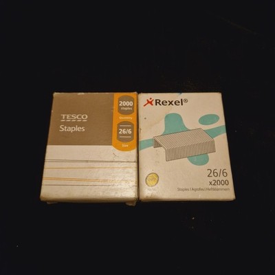 2x 26/6 Heftklammern Tesco Rexel 2000 Kartons Büro Schreibwaren