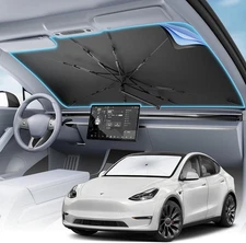 Car Windshield Sun Shade - Medium(57"L x 32"W), Silvery&Black 