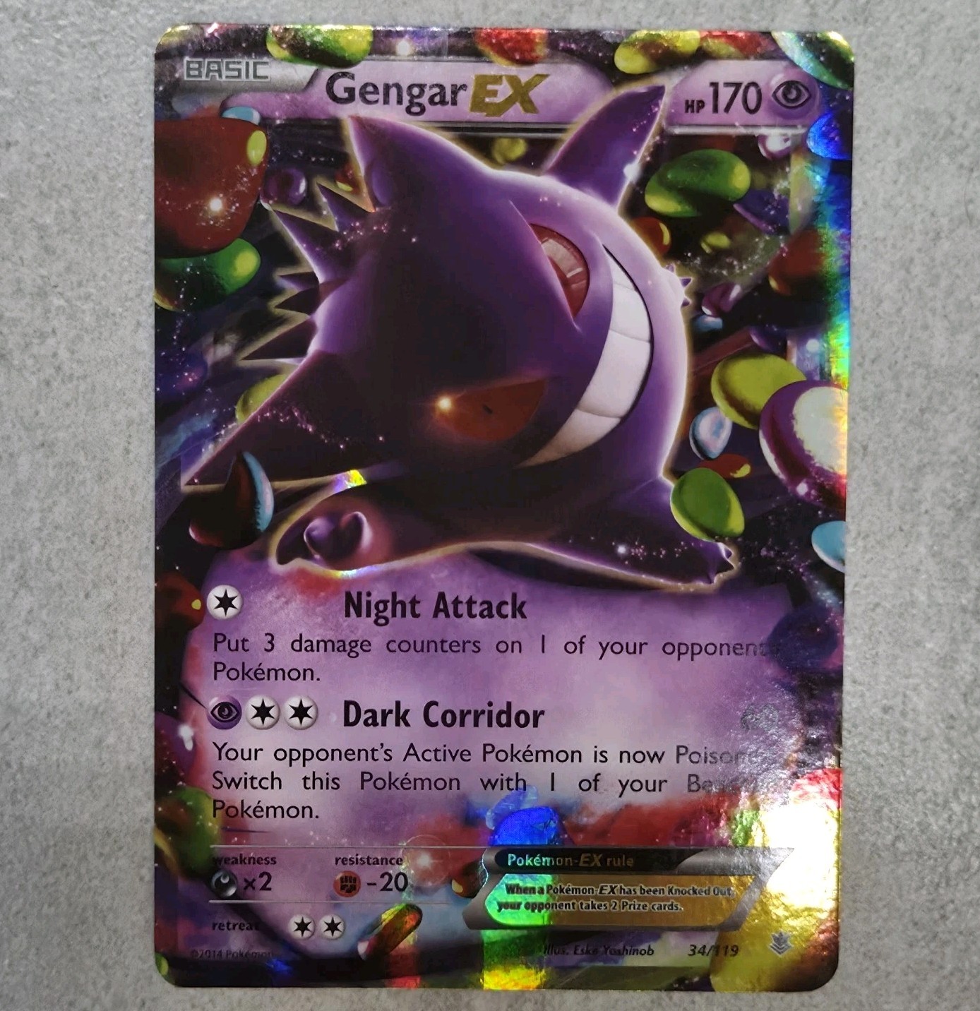 Gengar EX 34/119 XY - Phantom Forces Holo - MP
