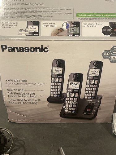 Panasonic Digital Cordless Answering System KX-TGE233 Black Easy To Use - Zdjęcie 10 z 17
