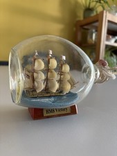 Vintage HMS Victory Ship in a Bottle &ndash; Handcrafted Nautical Decor