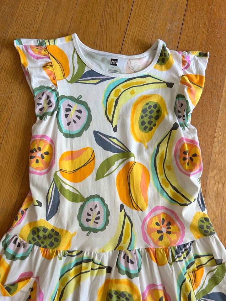 Tea Collection Girl's Size 12 Cotton Fruit Dress - Image 2 of 4