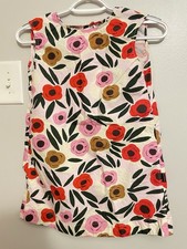 Uniqlo Marimekko Girls Floral Sleeveless Dress 100% Cotton Pockets Size 5-6 