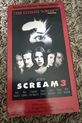Scream 3 (VHS, 2000) Red Box Bonus Edition 90s Horror Ghostface