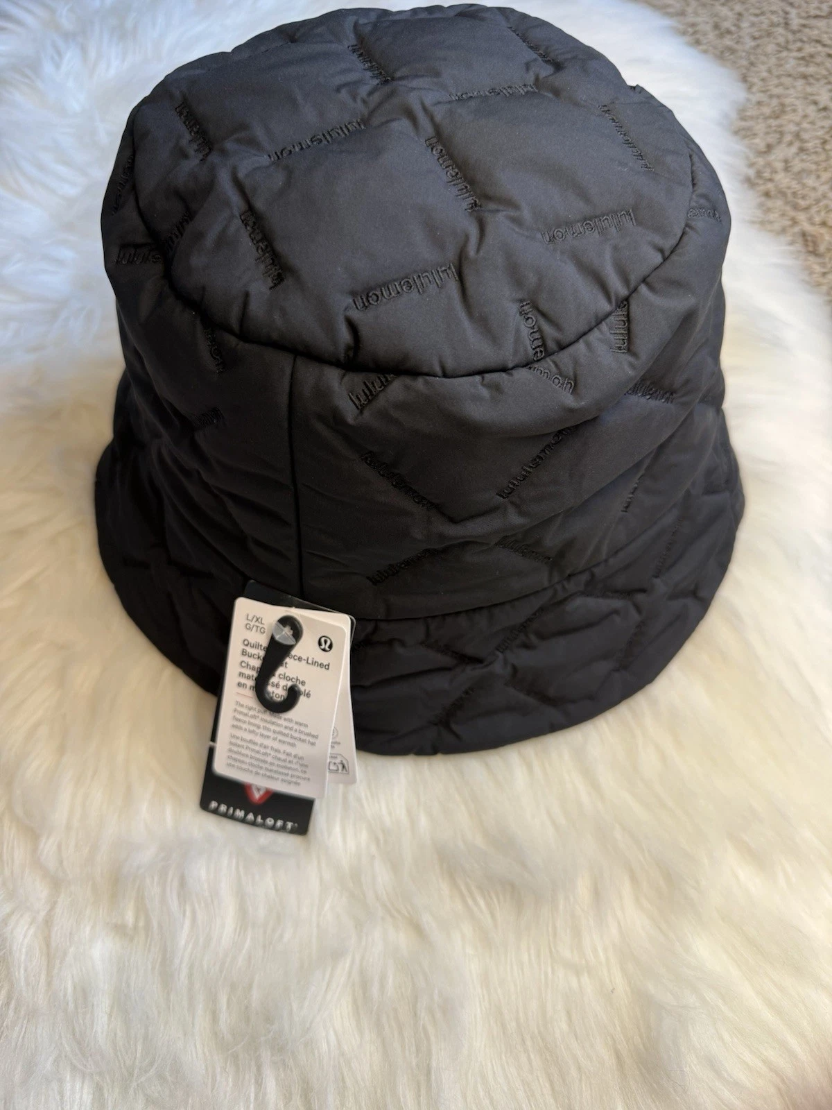 Lululemon Womens Quilted Fleece-Lined Bucket Hat Black Size L/XL NWT