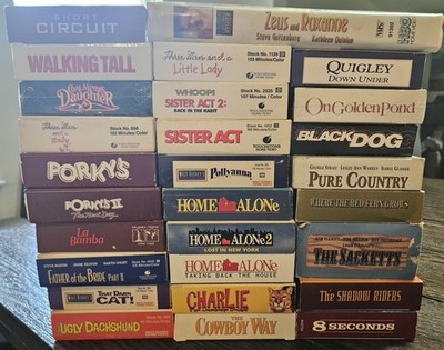 Pick Your VHS Tape Lot of 28 Classic Movies Disney Western Comedy Drama