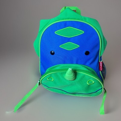 Skip Hop Zoo Little Kid Toddler Backpack Blue Green 2014 Dakota Dinosaur GOOD
