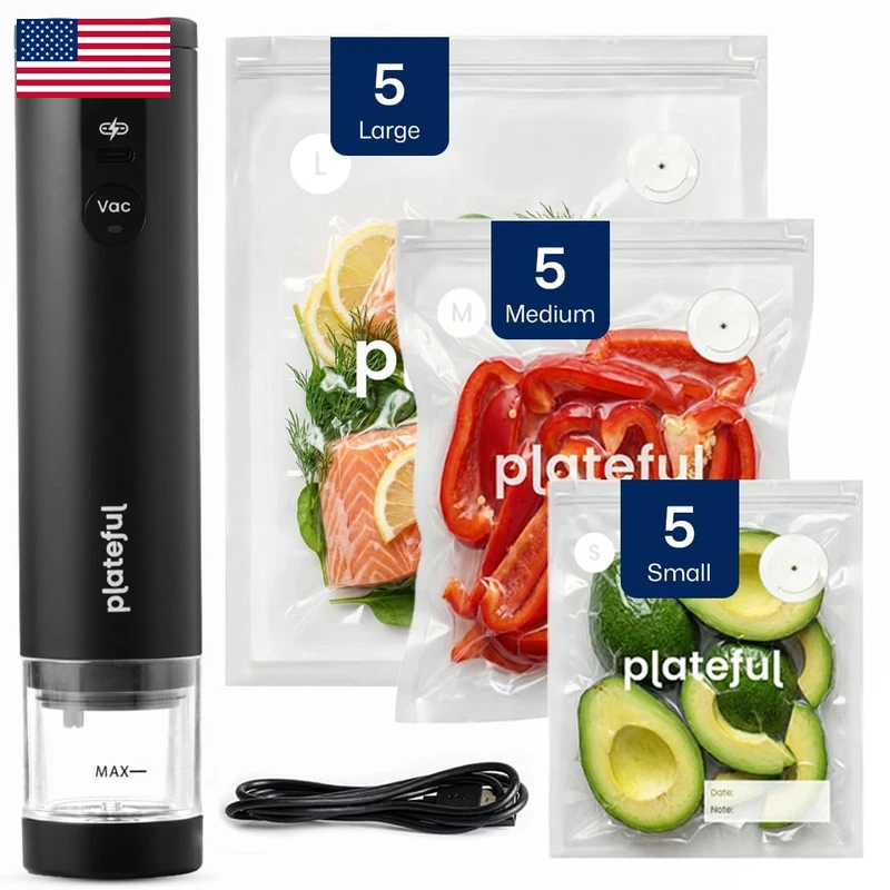 Plateful Handheld Vacuum Sealer For Food - Portable Cordless Food Vacuum Sealer