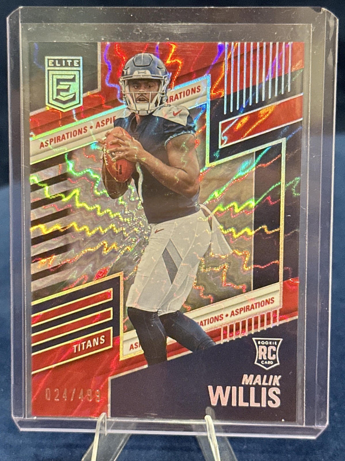 2022 Panini Donruss Elite Malik Willis #102 Aspirations Shimmer /499 RC Titans