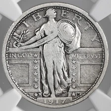 1917-S Standing Liberty Quarter Full Head Nice AU/BU Great Eye Appeal