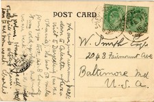 Dr Jim Stamps India Half Anna King George V Pair On Postcard Of Darjeeling