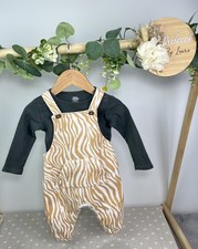 F&F Baby Unisex Preloved Two Piece Dungaree Set 3-6 Months