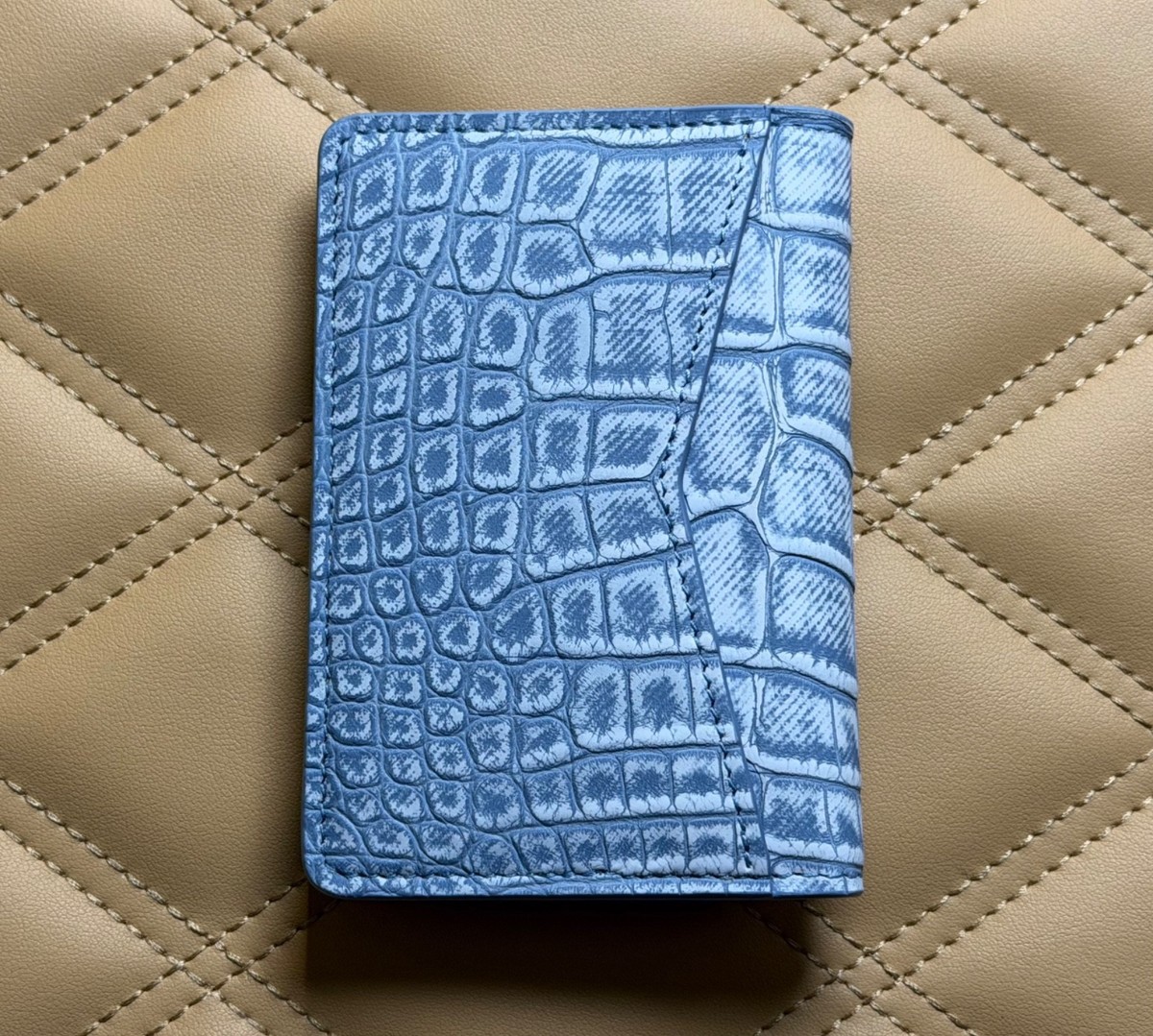 Louis Vuitton Blue Denim Exotic Alligator Pocket Organizer Mens