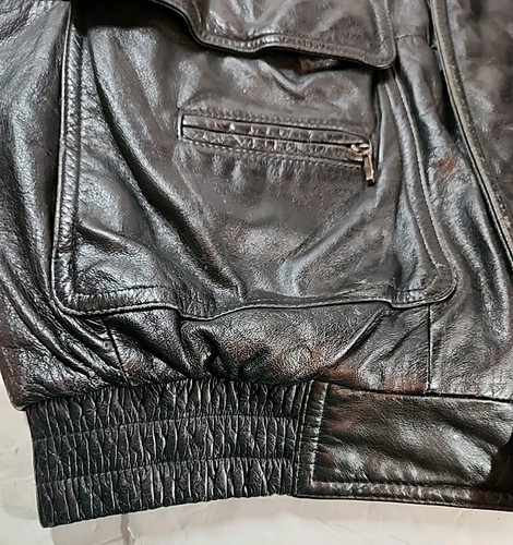 Vintage Members Only Genuine Leather Bomber Motorcycle Jacket Men's Sz LG Black - Picture 6 of 24