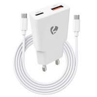 Gan LadegeräT PD 30W Mit USB-C Und USB-A Port Mit USB-C Zu USB-C Kabel