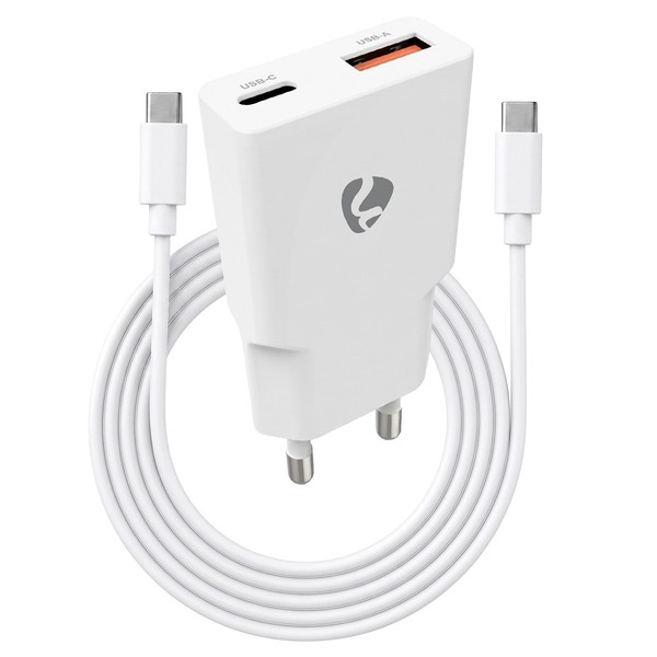 Gan LadegeräT PD 30W Mit USB-C Und USB-A Port Mit USB-C Zu USB-C Kabel-image