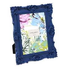 Laura Ashley 5x7 Navy Ornate Textured Resin Picture Frame Easel