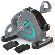 Under Desk Bike Pedal Exerciser Portable Mini Home Exercise Bike with 5LBS Fl...