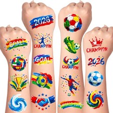 World Cup 2026 Temporary Tattoos 45 Pcs Oil Painting Style