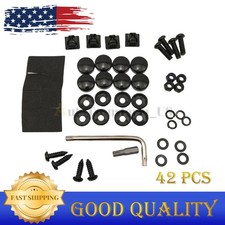 New 42pcs Anti Theft Car License Fasteners Kit Screws Stainless Steel Bolts Caps
