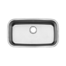 32-3/8  x 18-1/2  x 9  SS Undermount Single Bowl Kitchen Sink Off-Center Drain