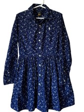 Polo Ralph Lauren Shirt Dress Girls 7 Ditzy Floral Classic Cottage Button Front