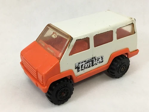 Tonka White & Orange Van 4" Pressed Steel Car Vintage 1978 Made in USA