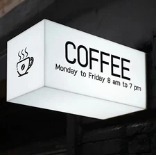Rectangle Acrylic Light Box,Custom LED Street Signage,Outdoor Cafe Logo Signage
