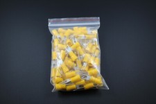 10-12 GAUGE VINYL SPADE 8 CONNECTOR 100 PK YELLOW CRIMP TERMINAL AWG YVST8