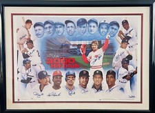 3000 Hit Club Signed Poster Baseball Litho Autograph HOFers Aaron, Mays 108/285