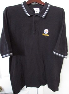 NFL Pittsburgh Steelers Mens Black Polo Golf Shirt Large | eBay