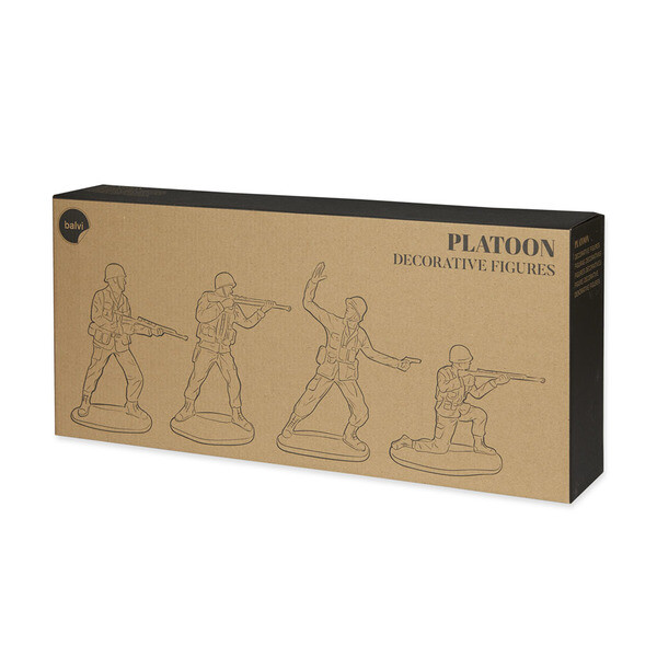 Serre-livres Soldats Platoon BALVI - 4 Figurines Militaires - Neuf