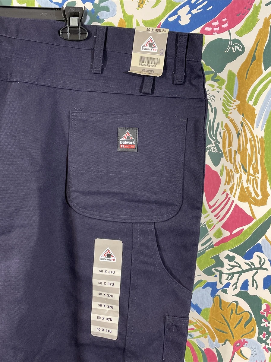 Bulwark FR Fire Resistant Men s 50 X 30 ComforTouch Dungaree Work Pants PLJ8NV1