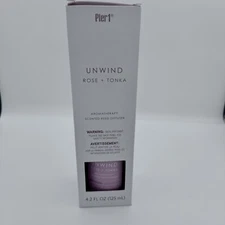 Pier 1 Reed Diffuser Oil Set 4.2 oz Fragrance Oil Unwind Rose + Tonka Aroma