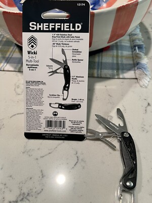 NEW SHEFFIELD WICKI 5-IN-1 SMALL COMPACT MULTI-TOOL 12174 New in Package NWT