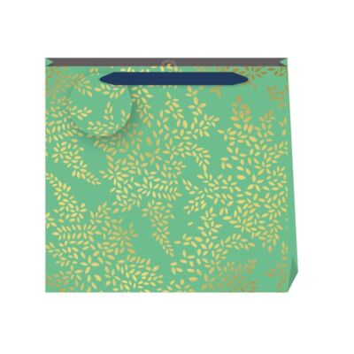 Sara Miller Geschenktüte Gold Blätter Jade klein Luxus Papier 130 x 130 x 70