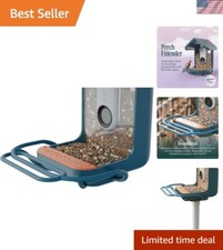 Weatherproof Blue Perch Extender for Enhanced Bird Feeding and Viewing