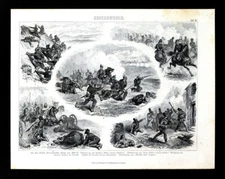 1874 Bilder Print Military Austrian Prussian War Battle Infantry Calvary Charge