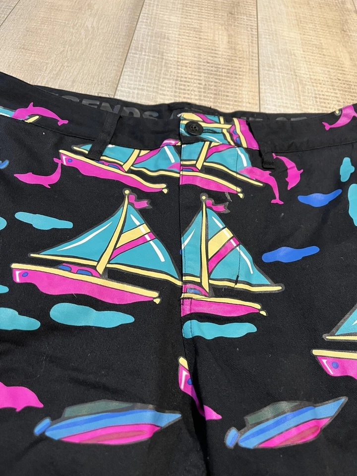 Розовый дельфин мужские шорты неоновые все над печать размер 34 розовый фиолетовый 90-х Y2K - Изображение 4 из 4