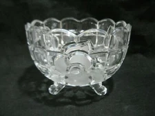 FTD Floral Glass Footed Candy Dish Clear with Frosted Flowers