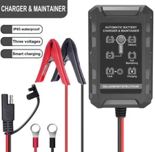Portable Smart Lithium Battery Charger Maintainer 1.5A 12V Li-ion LiPo LiFePo4