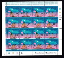 1975 NAURU SOUTH PACIFIC CONFERENCE 20c FULL SHEET 20 DECIMAL STAMPS MUH #10