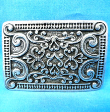 Western Southwestern Dress Belt Buckle Scroll Coastal Cowgirl Vtg P Cow .MMR193